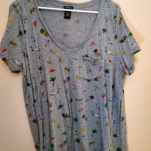 2x xxl torrid vacation print tshirt